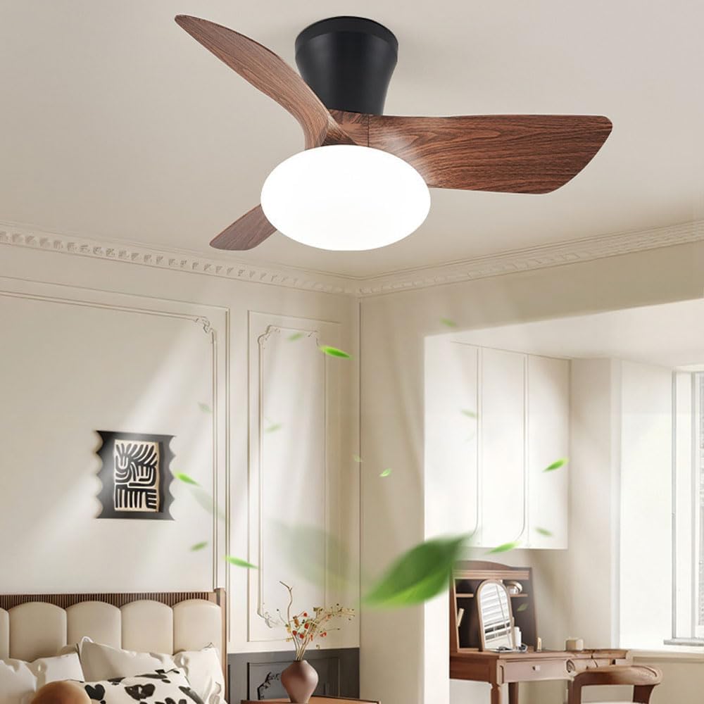 Ceiling Fans With Lights And Remote 6 Speeds Low Profile Ceiling Fan With Lamp Small Bladeless Ceiling Fans Lights Modern Flush Mount Ceiling Fan Led Dimmable Fans Lighting For Kitchen Bedroom Island