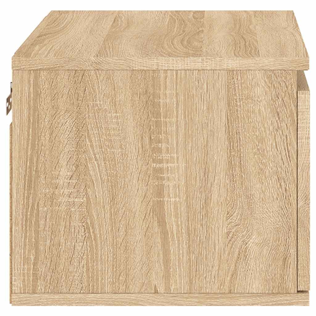 Wandmontierter Nachttisch mit RGB LED Beleuchtung und USB Anschluss, Holzwerkstoff Nachttisch für Stauraum Optimierung und moderne Raumgestaltung