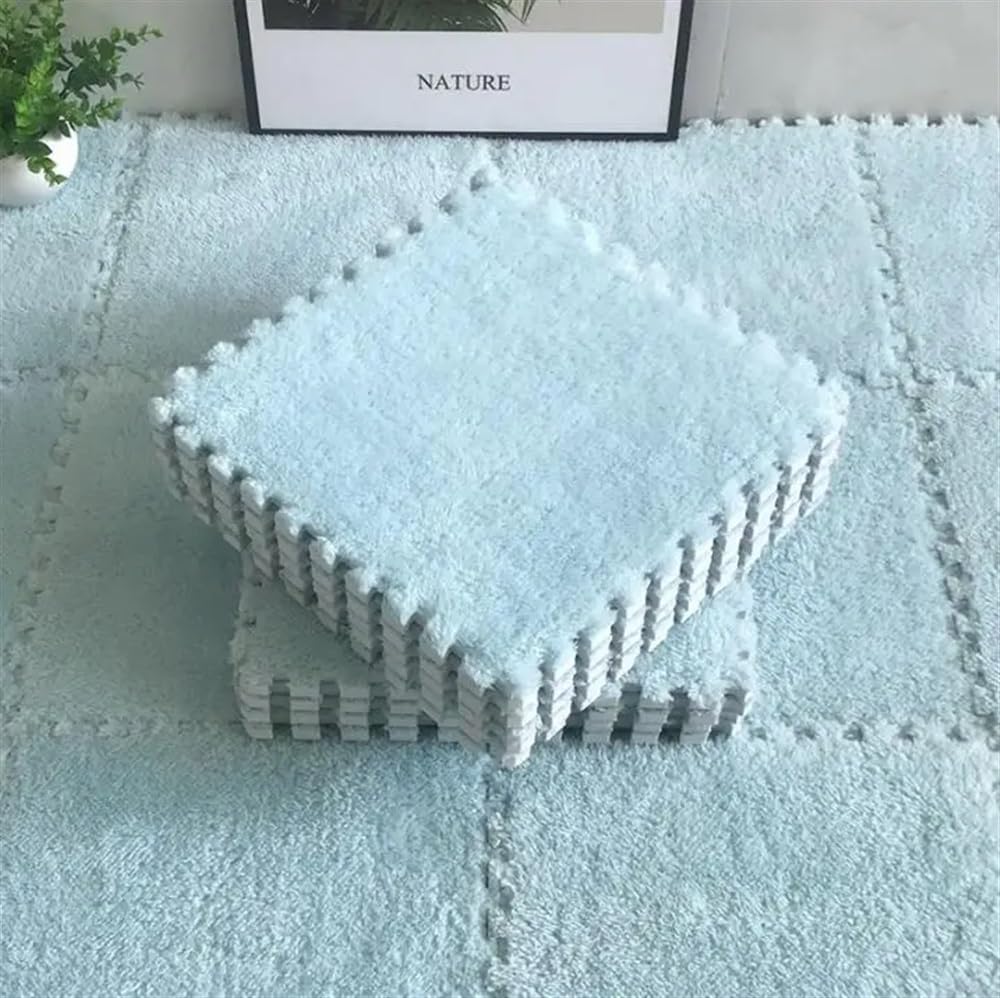 30 stücke 30x30cm DIY Nordic Boden Matte Spleißen Teppich Plüsch Samt Schlafzimmer Zimmer Mädchen Rosa Matte Puzzle plüsch Matten for Kommerziellen Und Zu Hause Decorat(Pink Purple White)