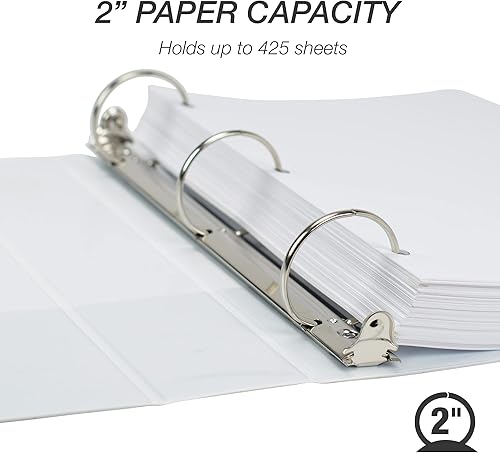 Miniatura 9 de Samsill Economy - Organizador de 3 anillos económico carpeta de anillos redondos de 2 pulgadas cubierta transparente personalizable paquete de 4