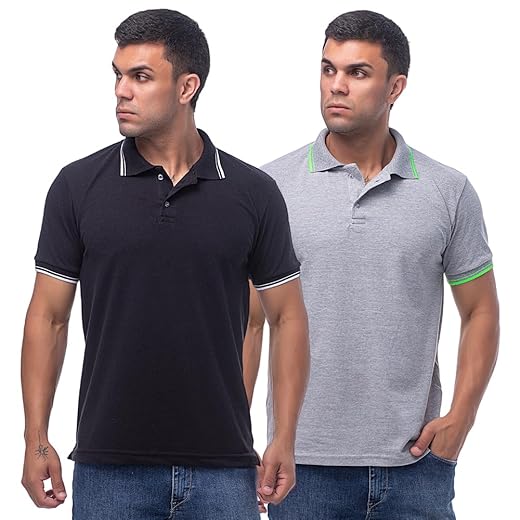 Kit 2 Camisas Gola Polo Masculina Básica Blusa Malha Piquet