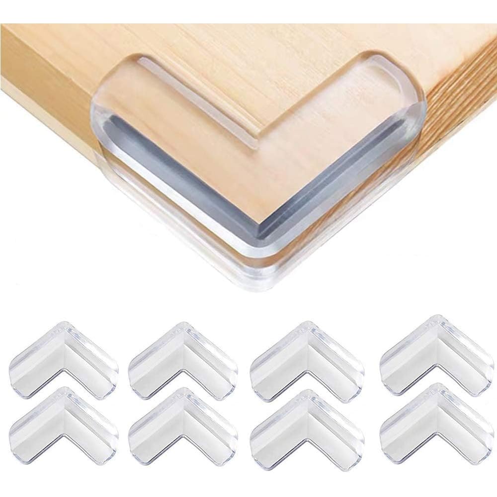 Safety Corner Protectors Guards, 8 pcs Baby Proofing Safety Corner Clear Furniture Table Corner Protection, Kids Soft Table Corner Protectors for Child for Furniture Against Sharp Corners