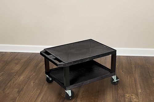 Miniatura 4 de Luxor Móvil Multiusos 16"H AV Carro Utilitario con 2 Estantes, Eléctrico - Negro