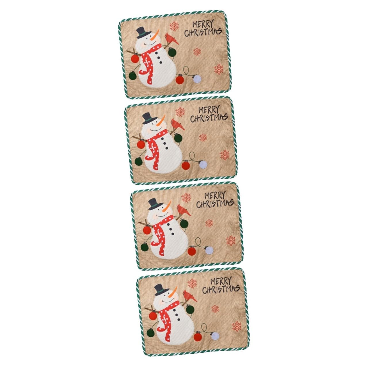 Alipis 4 Uds Manteles Individuales Tejidos con Decoración Navideña Manteles Individuales Navideños os De Cocina con Diseño De Rayas