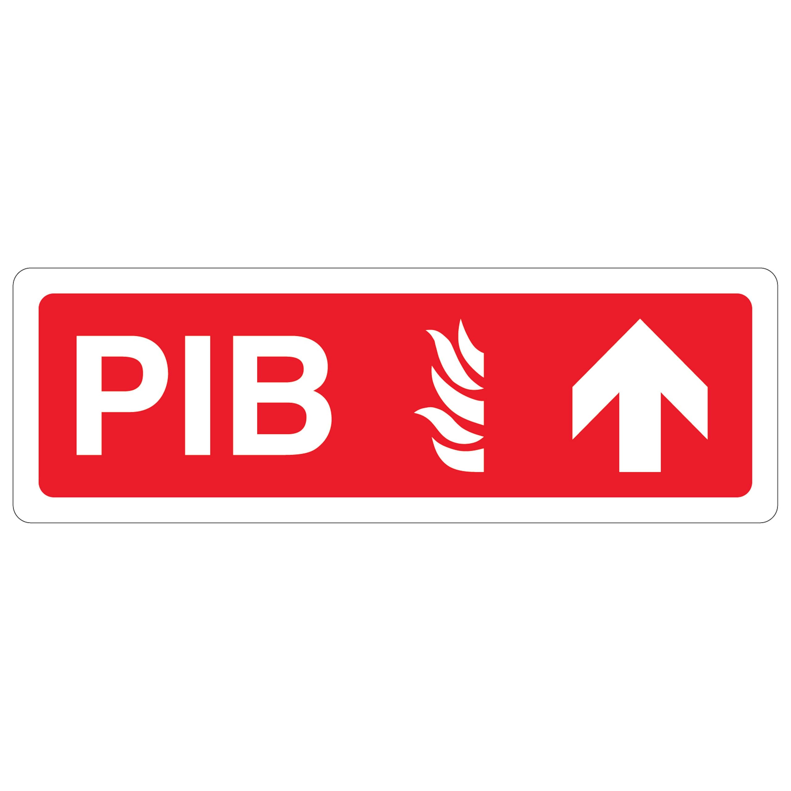 V Safety PIB Arrow Up 450 x 150 mm - Self Adhesive Vinyl - Aluminium Effect Safety Sign