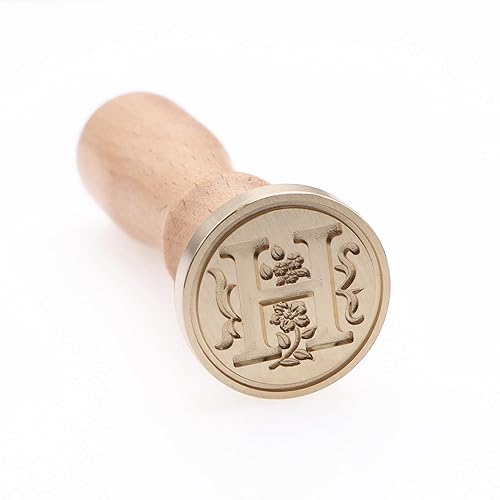 Sellos de cera del alfabeto, sellos grabados, sellos de cera, cabezas de sello de latón, asas de madera desmontables, sobres adecuados, invitaciones
