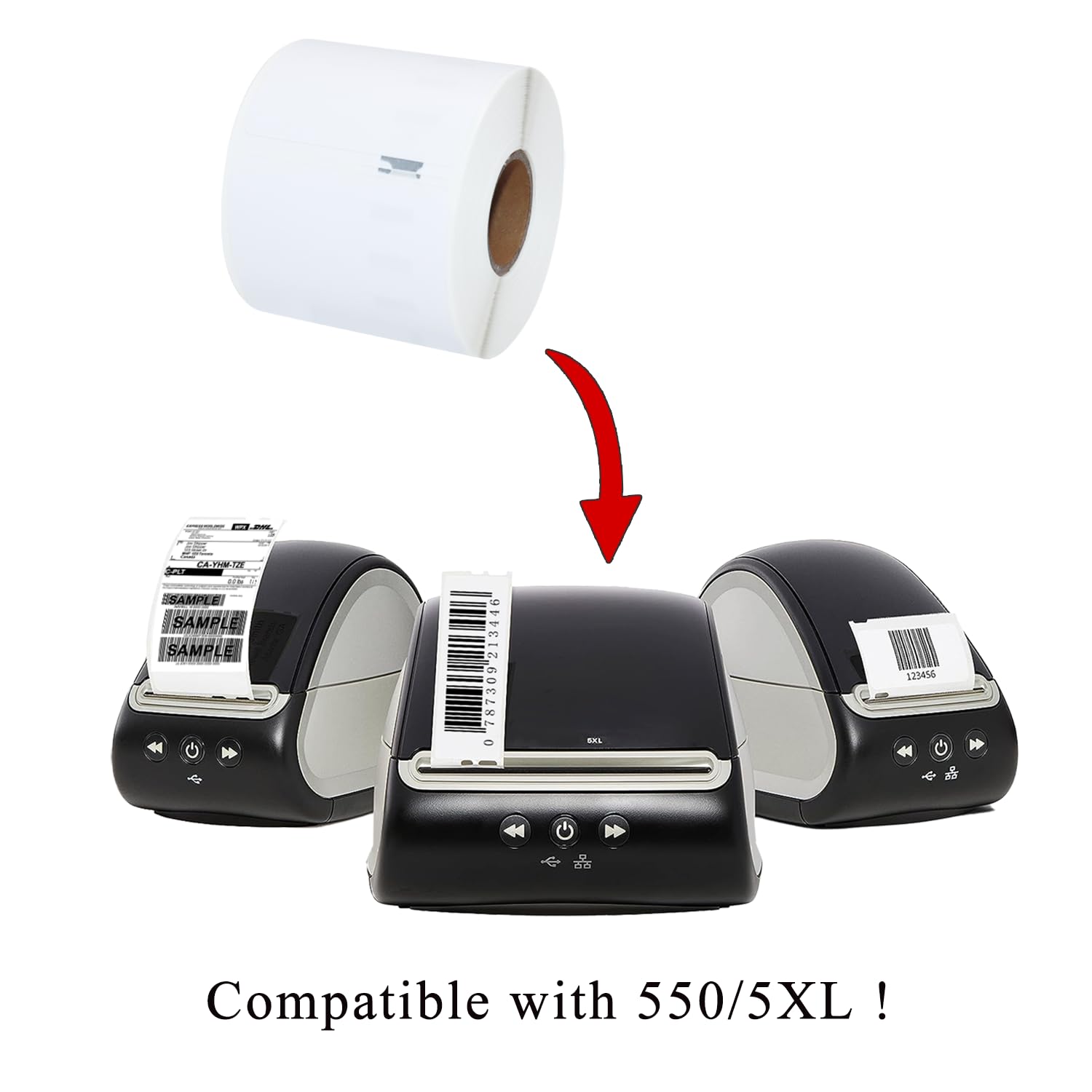 Lot de 10 Rouleaux Compatible avec Dymo 99014 S0722430 54mm x 101mm | 220 Étiquettes par Rouleau 2200 au Total pour Dymo LabelWriter 550 Adresses Expédition Courrier et Bureau