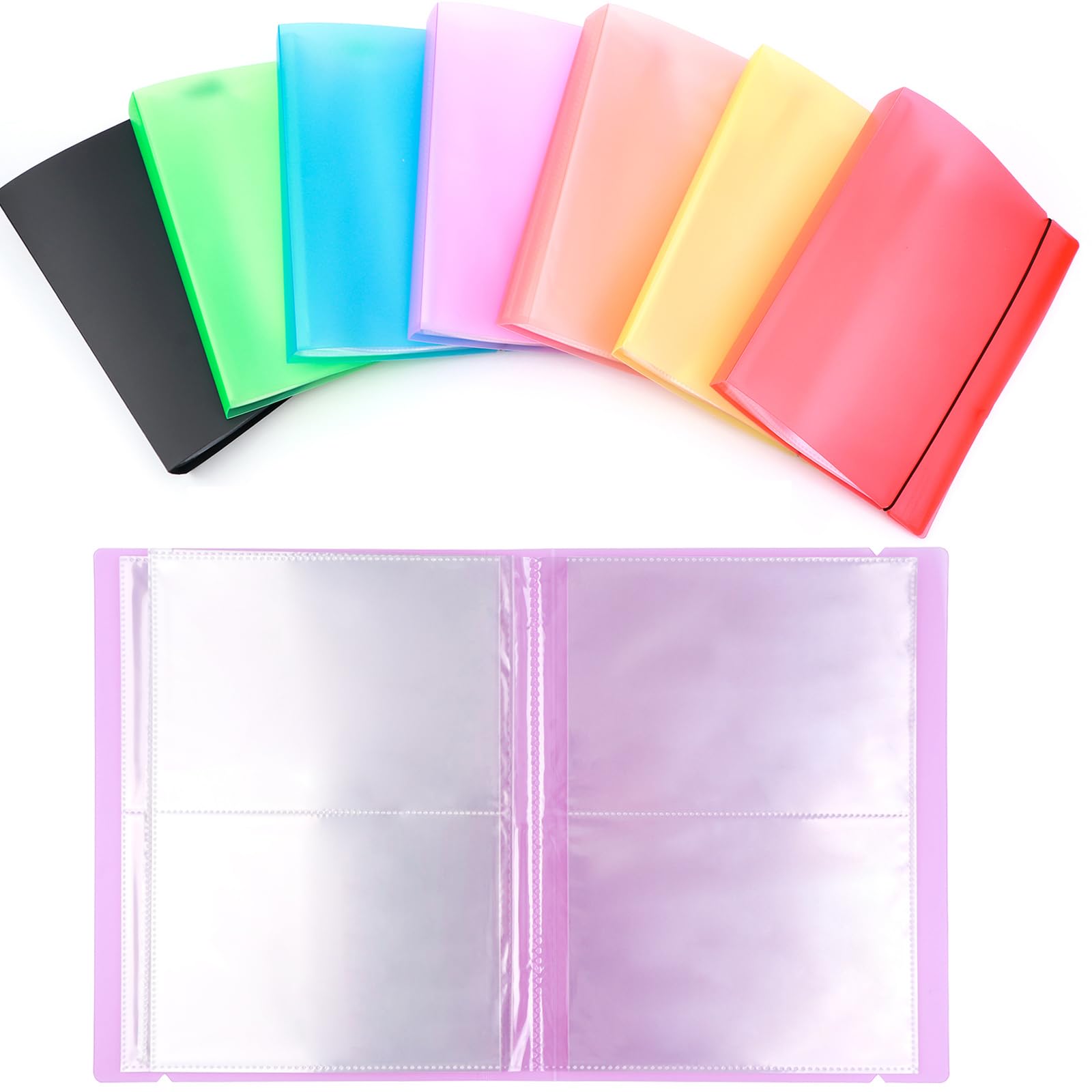 7 PCS 140 Pages / 560 Grids Stamps and Dies Storage, Large Plastic Clear Storage Album Bags Pockets for Metal Cutting Dies and Stamps Stencil Crafts DIY Scrapbooking Card Book Organizer Holders