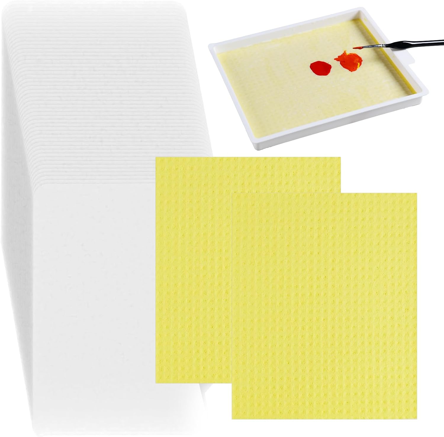 Wet Palette Paper & Sponge Refill for Masterson Handy Palette 8.5in x 7in Airtight Wet Painting Palette Include 2 Sponges and 100 Disposable Paper Sheets