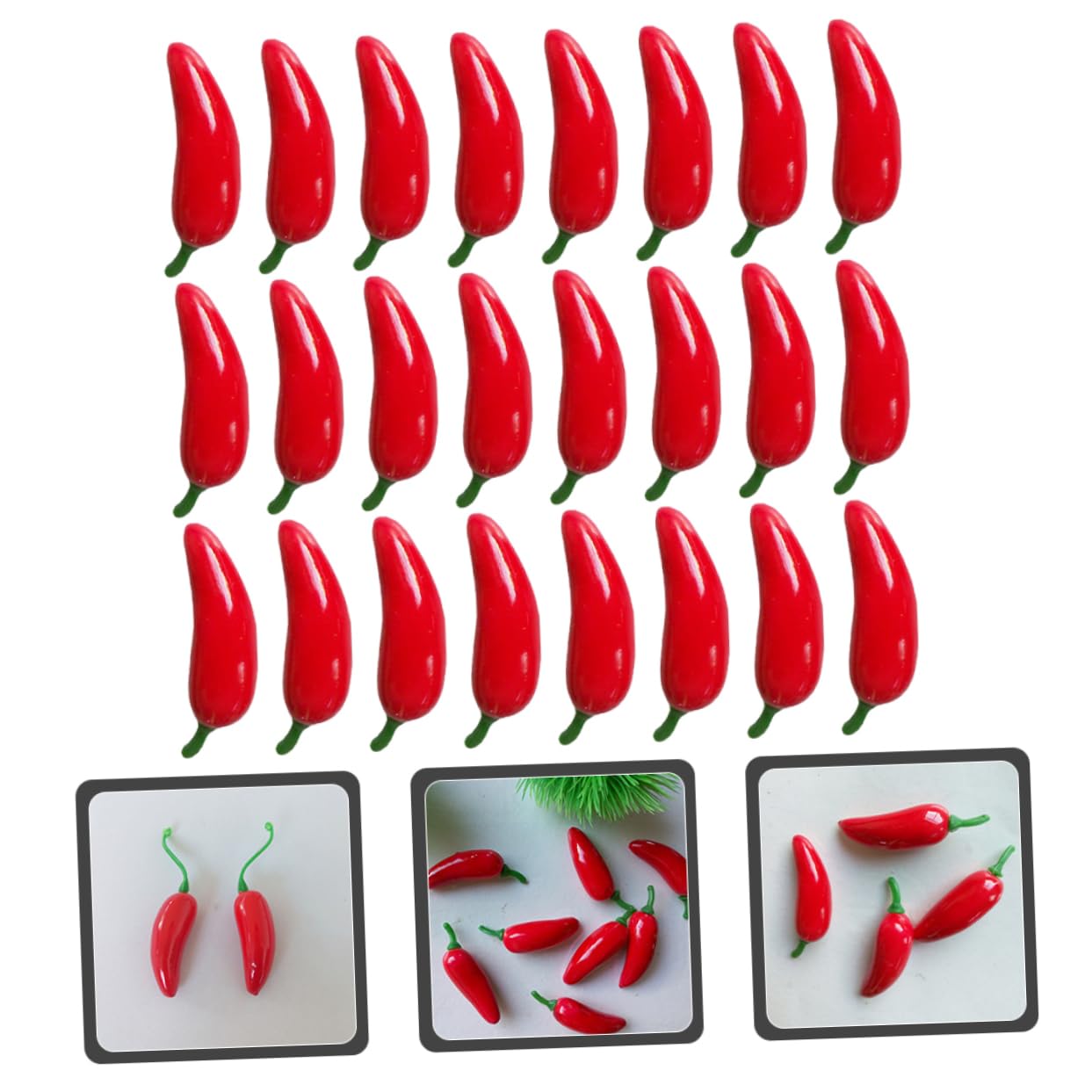 Alipis 500 Pièces Poivre Artificiel Faux poivrons Ornements de Piment décors de Ferme Nourriture Decoration Cuisine décoration Cuisine Ornement de Piment Fort Jouets végétaux Mousse Rouge