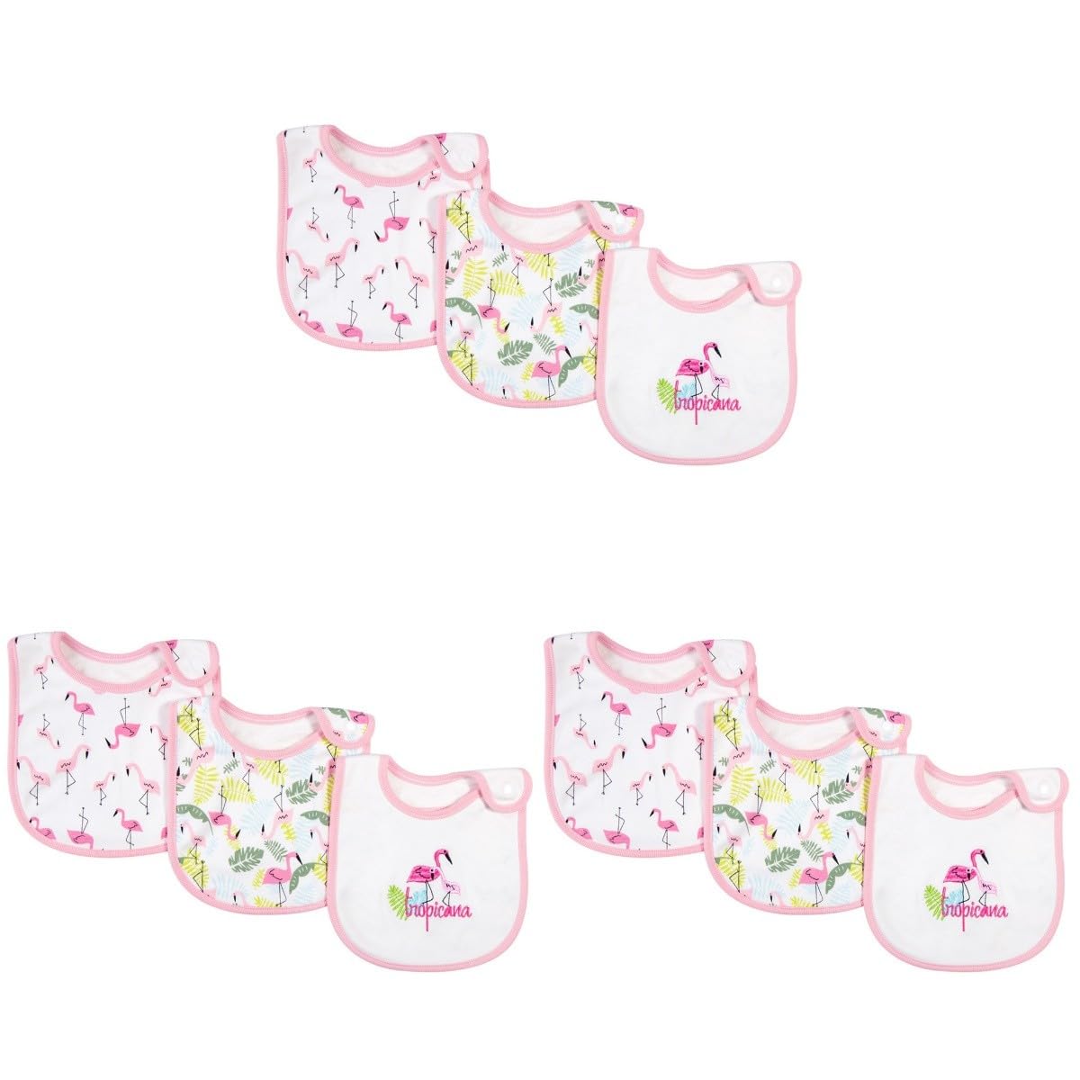 ibasenice 9piezas Baberos De Algodón Impermeables Para Bebés De Diseño De Flamenco Toallas De Saliva Para Alimentación y Protección De Ropa Recién Nacidos