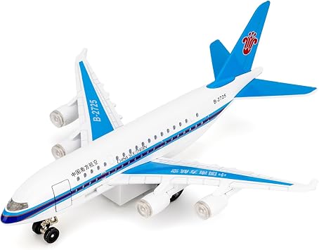 Southern Airlines Airplane Toy Model, Die-cast Alloy Pull Back Airplane Model for Kids Adults, Aircraft Display & Collection, Gift Blue-White