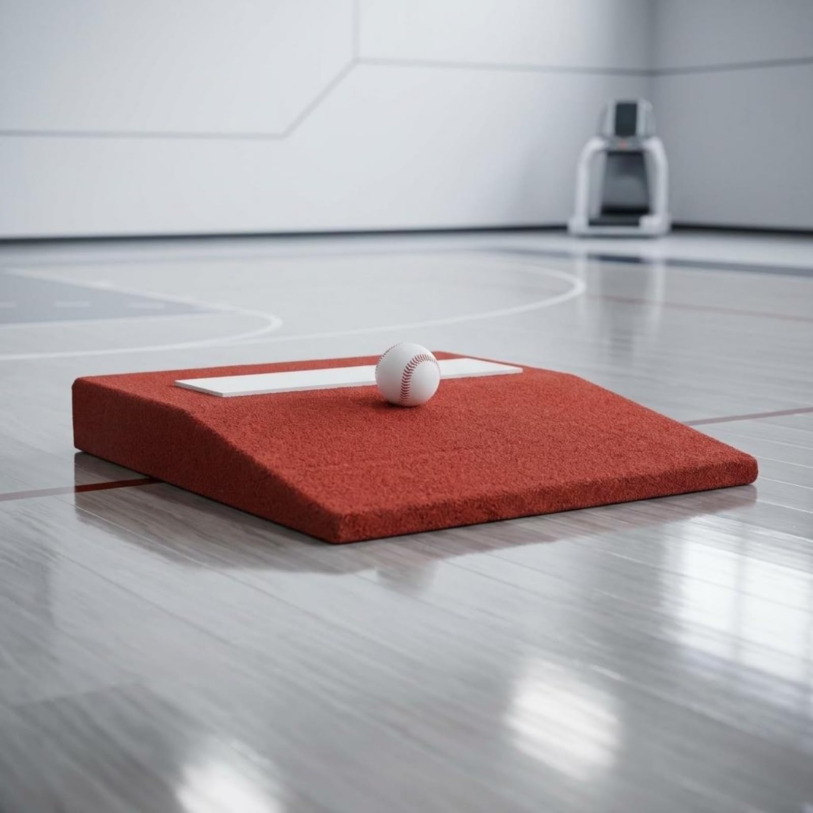 Baseball Tappetino da Lancio Mound Portatile Piattaforma Allenamento con Superficie Antiscivolo Inserto Rettangolare Visibile con Maniglia Adatto per Tecnici Preparatori