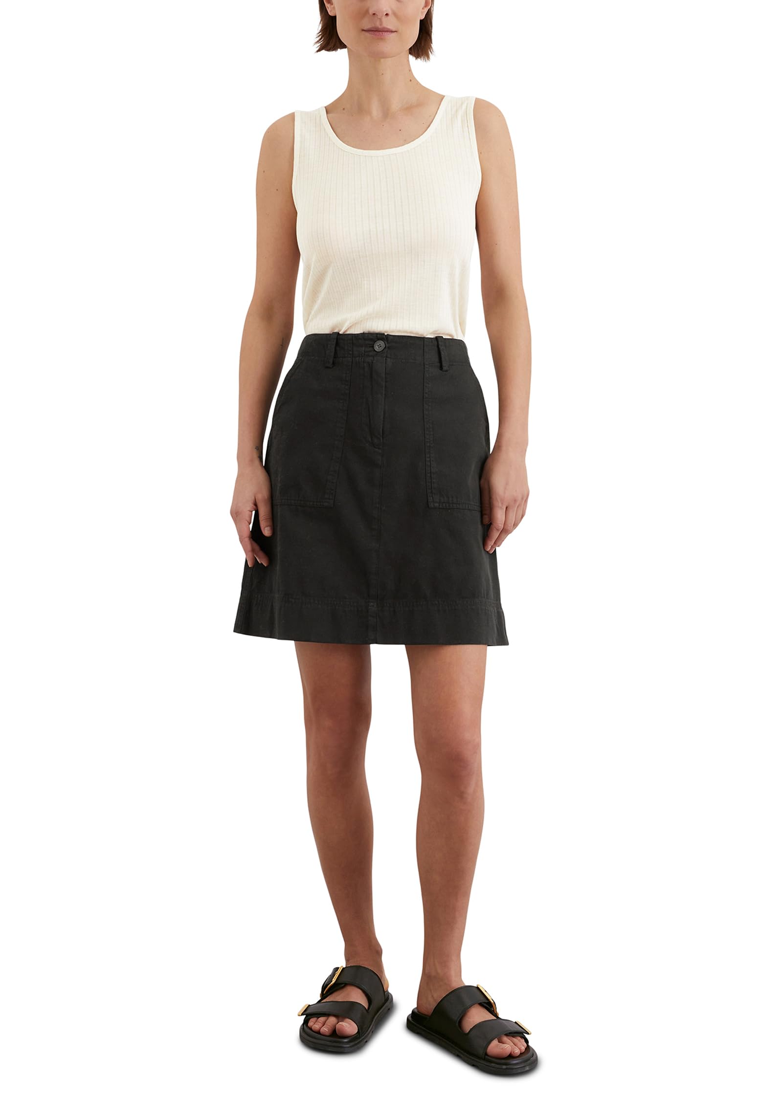 Marc O'Polo Damen Minirock aus Baumwoll-Leinen-Mix Tailored Fit