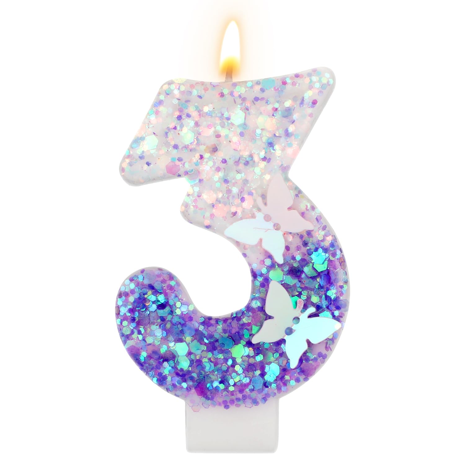 Lot De 6 Bougies D'anniversaire Colorées En Forme De Chiffre 10 Avec 6 Longues Bougies Violettes Et Bleues Pour Gâteau, Bougies De Gâteau Pour Filles Et Garçons, Décorations De Fête D'anniversaire