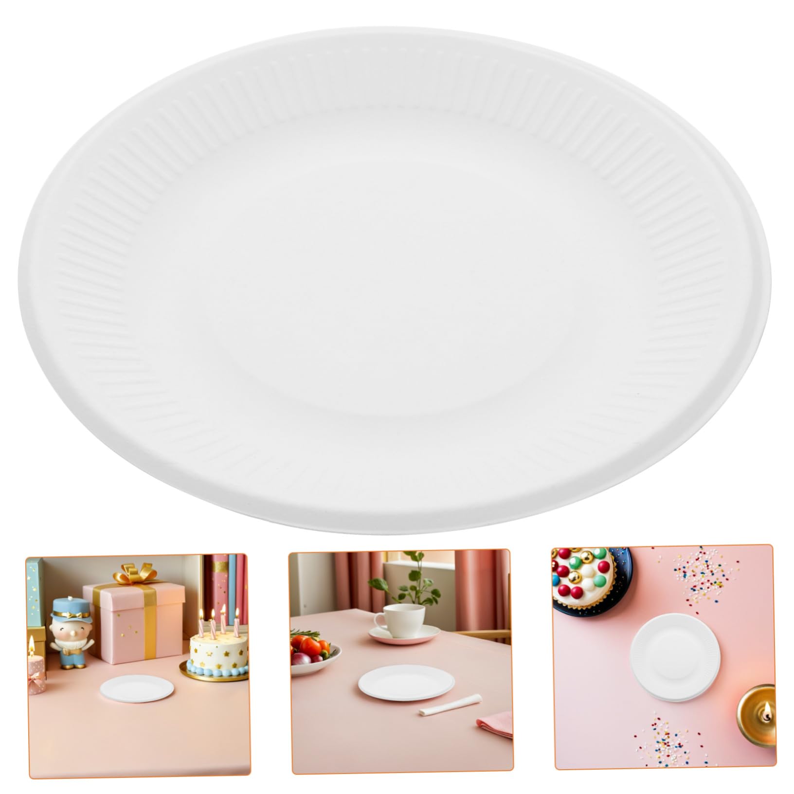 VICASKY 200 Pezzi Piatti Spessi Resistenti per Dolci Antipasti e Snack per Feste ed Eleganti