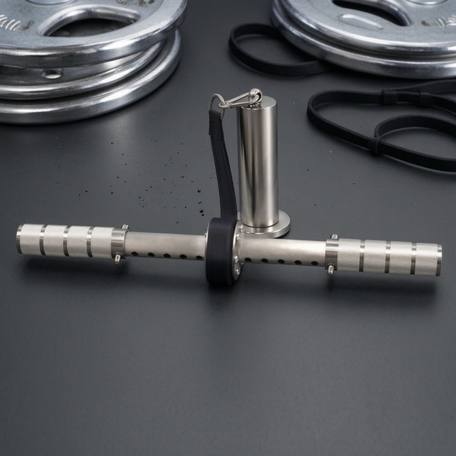 harayaa Allenatore Polso Rullo Polso Allenatore Avambracci Rullo Allenamento Presa Zigrinata Acciaio Inossidabile 304 Regolabile con Fori di Regolazione E