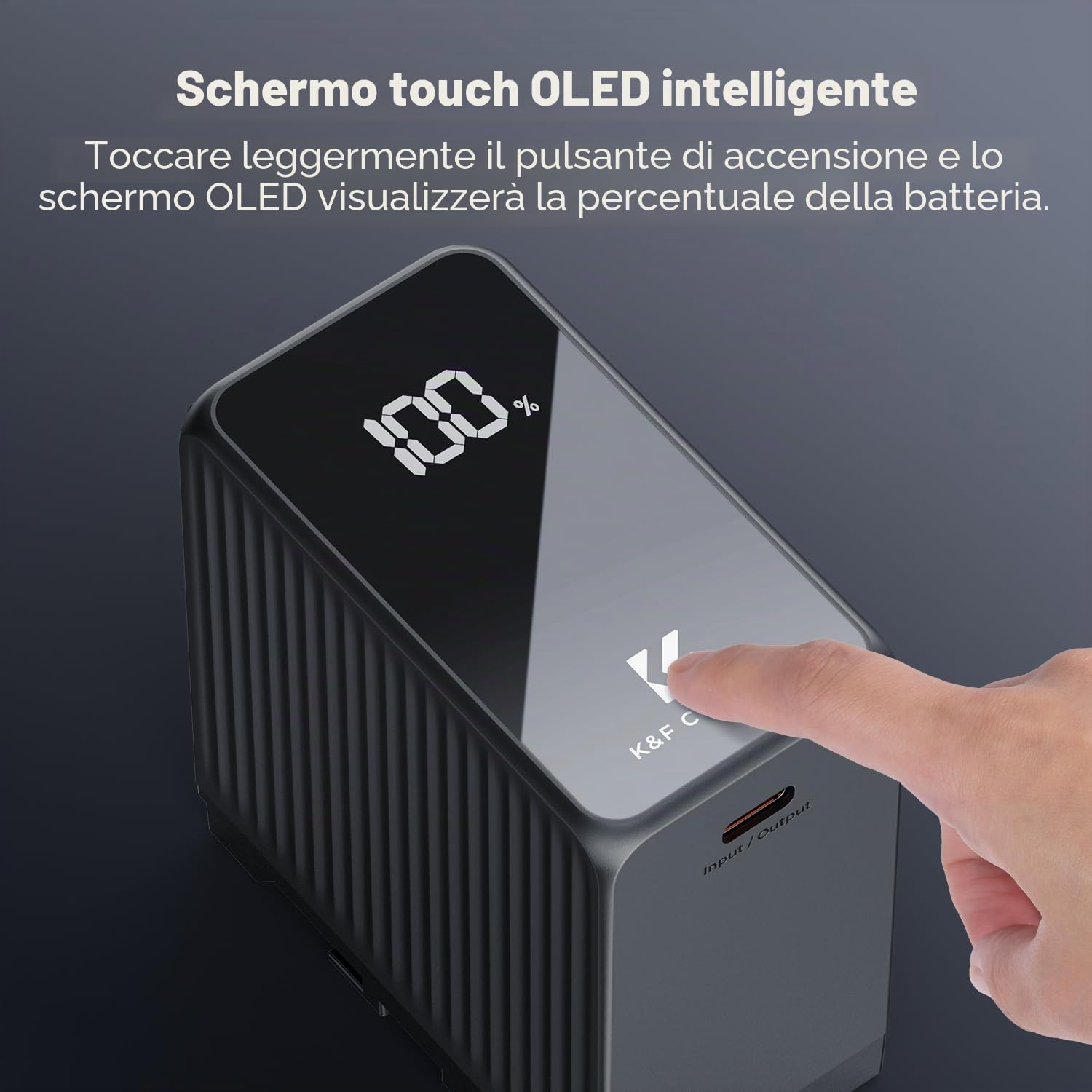 K&F CONCEPT 10500 mAh NP-F970 Batteria (porta USB-C), Ricarica Rapida PD 45 W Compatibile con FX3/A7 IV/A7S III, R5/R6 e Z8, e Adatta Alimentazione di Luci LED e Monitor
