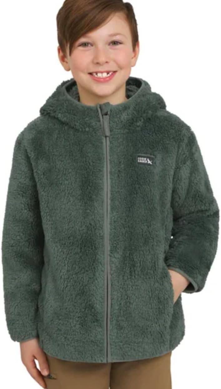 Eddie Bauer ユースキッズハイパイルプラッシュフード付きフルジップジャケット