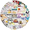 50 calcomanías de teatro, estéticas impermeables de vinilo para teatro musical para botella de agua, laptop, teléfono, monopatín, regalos lindos de moda para adolescentes, niñas y niños (J)
