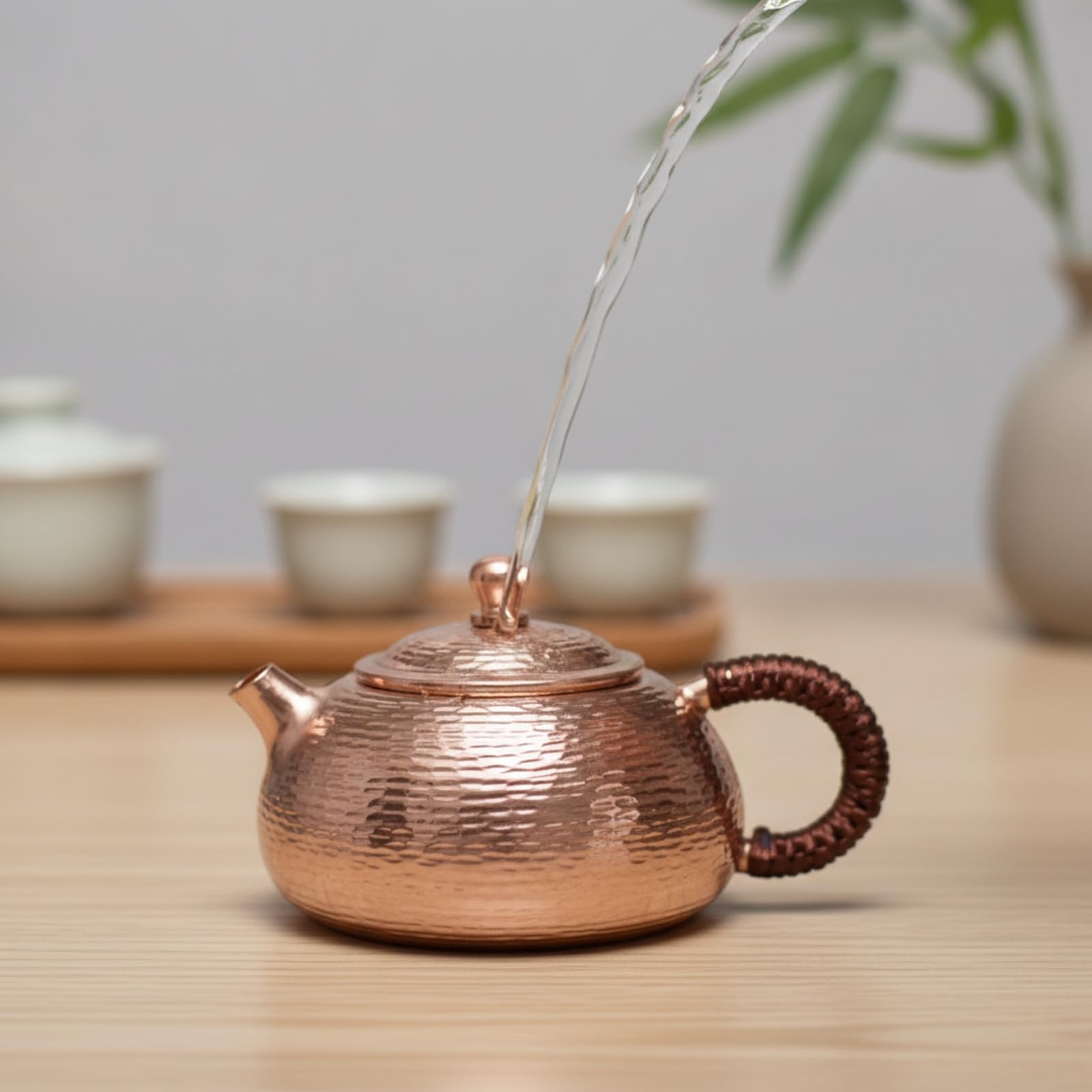 predolo Tetera Cobre Artesanal Tetera con Taza Tradicional Vajilla para Aficionados Al Té