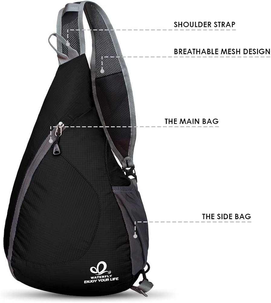 Waterfly Packable Shoulder Backpack Sling Chest Crossbody Bag Cover Pack Rucksack for Hiking