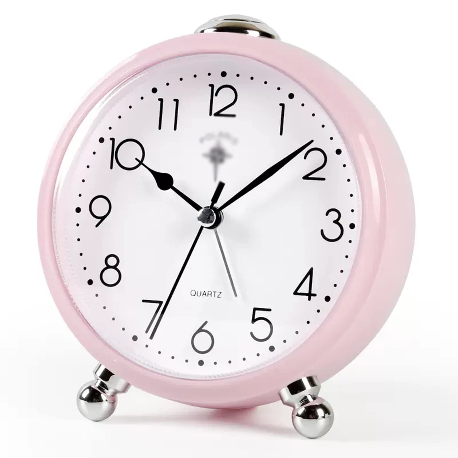 MYXJX alarm clock, Super Silent Non Ticking Small Round Clock,Battery Operated,for Bedrooms Bedside Desk(A)