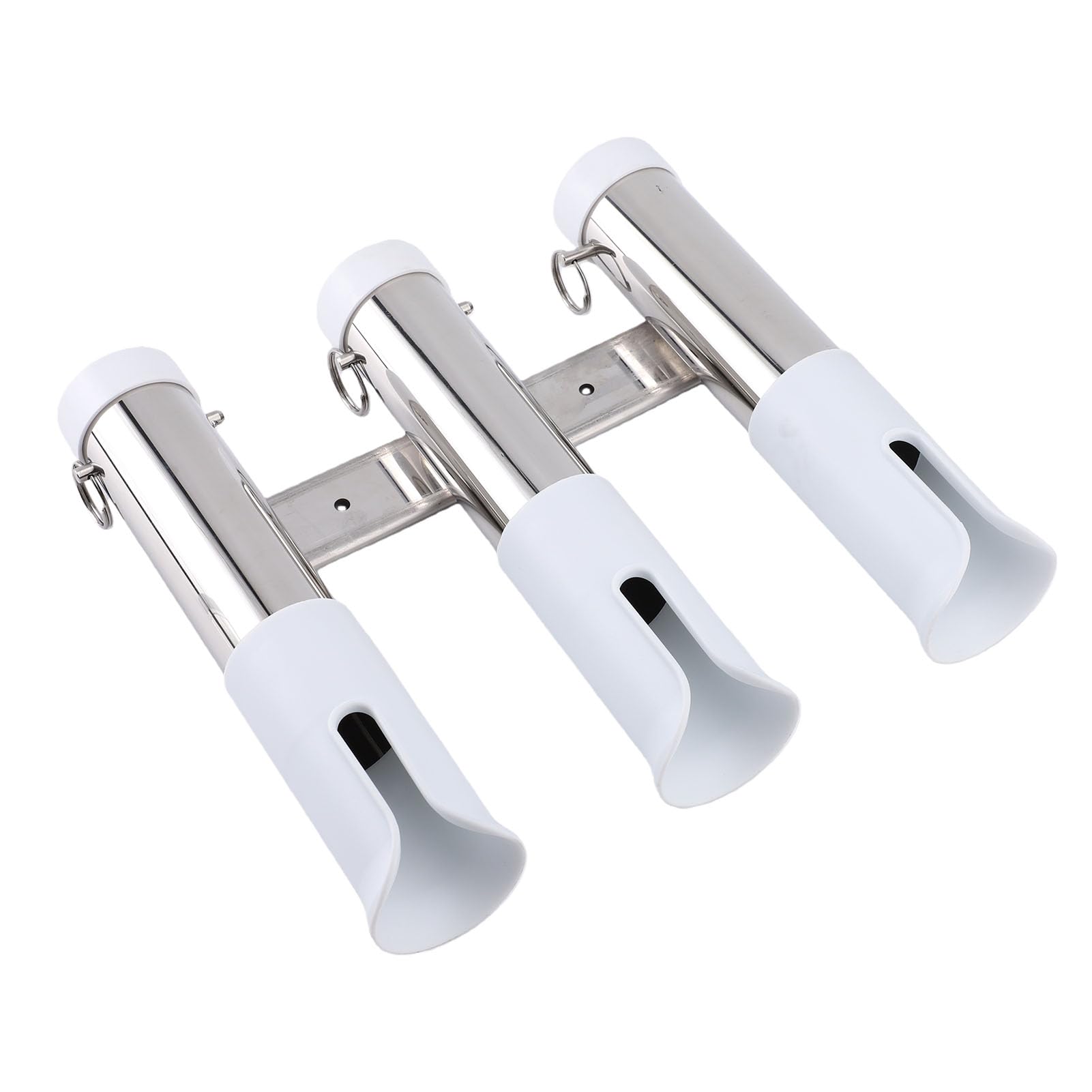 Portacanna da Pesca per Barche Tubo in Acciaio Inossidabile a 3 Maglie per Camion Yacht Marino con Custodia in PVC Antigraffio, Supporto per Asta a 3 Canne per Kayak da Pesca, Resistente