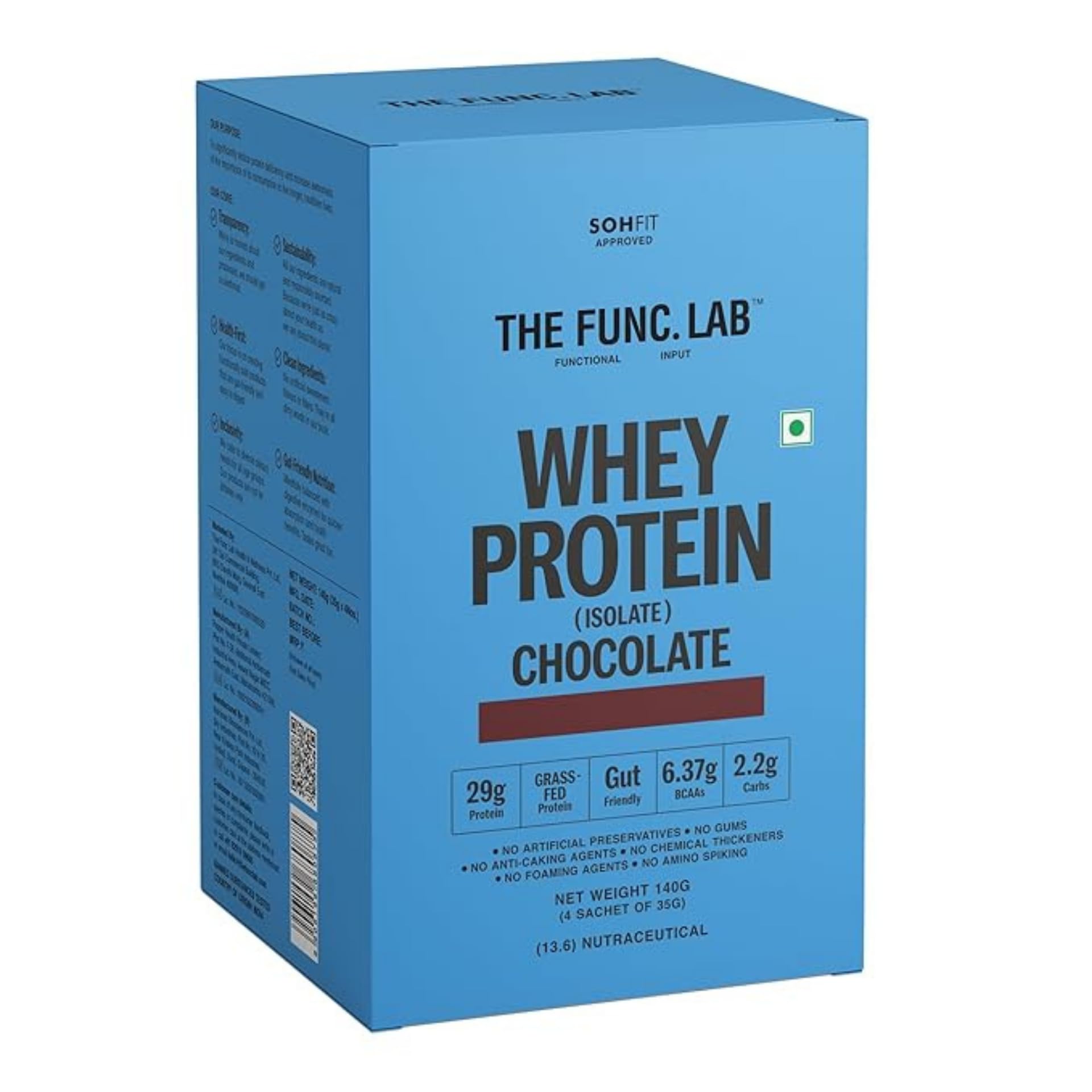 The Func. Lab Whey Protein Isolate - Dark Chocolate | 500g | Grass‑Fed, 28g Protein, 6.37g BCAA per Scoop | High Protein Supplement for Muscle Growth, Digestion and Absorption Support — Amazon image 12