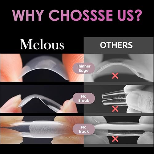 Miniatura 5 de Medium Stiletto Soft Melous 600PCS Pre Buff Full Cover Half Matte Gel x Uñas Puntas