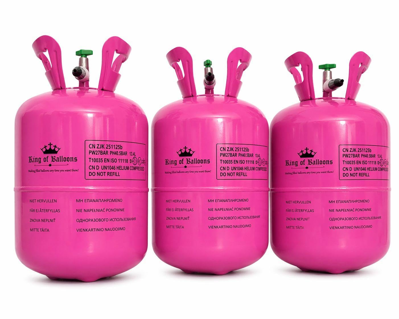 Pack of 3 Helium Balloon Tanks – Disposable Helium Cylinders for Party Balloons, Fills Up to 90 Balloons Total (30 Each Tank), Easy to Use for Birthdays, Weddings & Events.