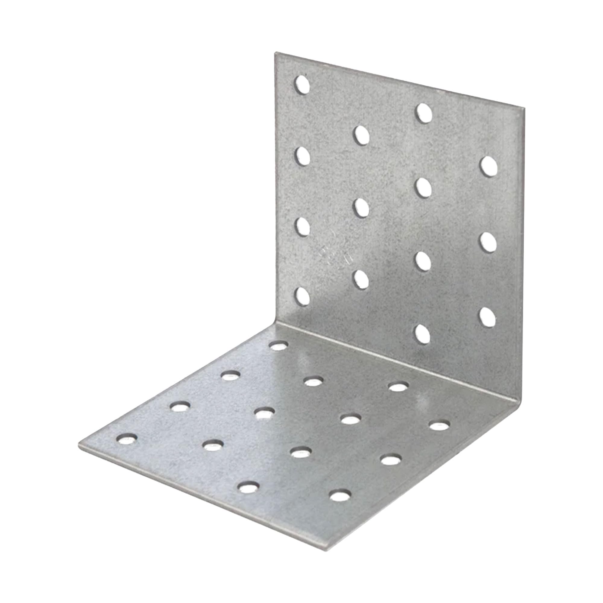 siwitec Escuadra perforada de acero galvanizado sendzimir, 80 x 80 x 80 mm, 75 unidades, conectores de madera resistentes a la intemperie, isósceles, ángulos, placas perforadas