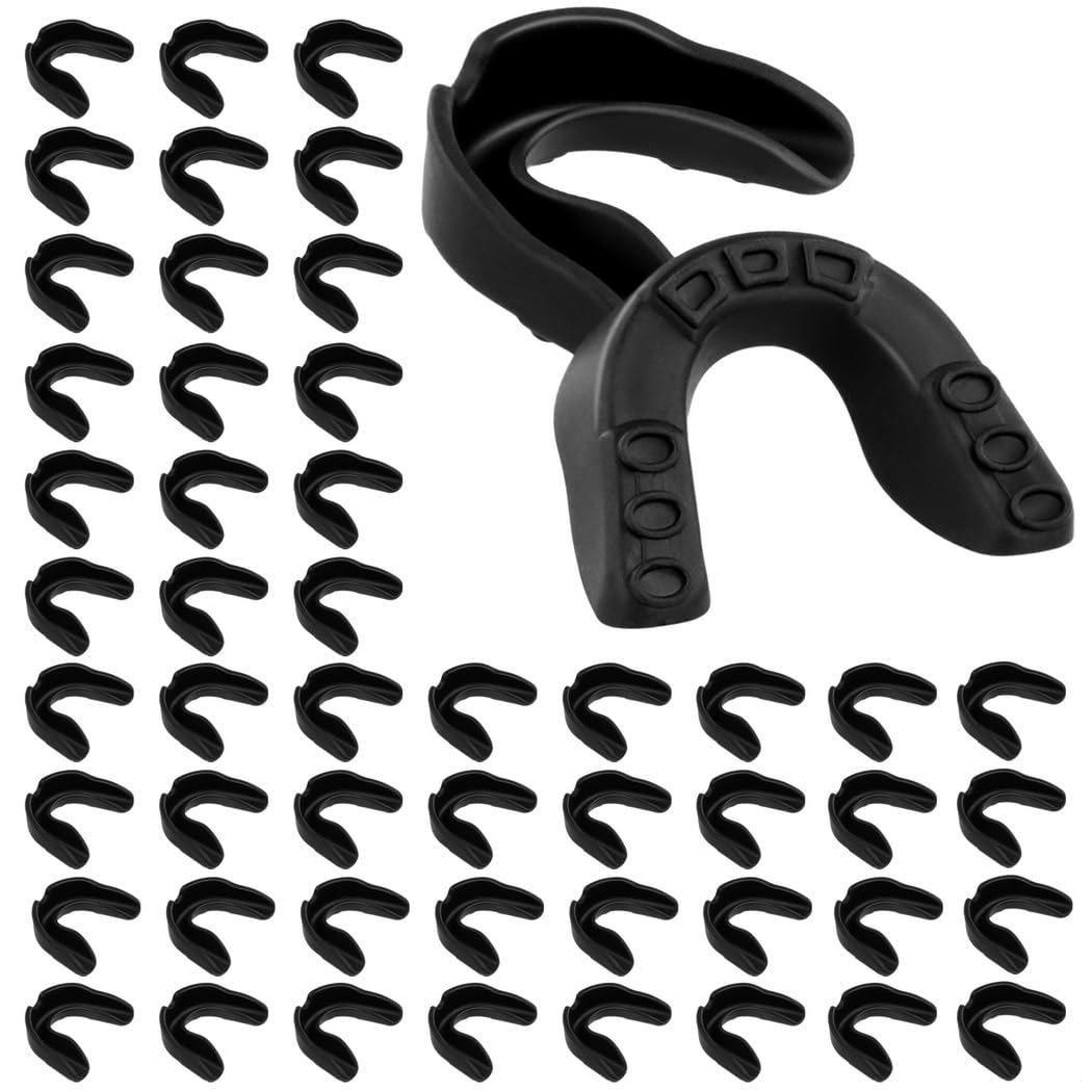 Lot de 50 protège-dents pour jeunes et adultes pour protection sportive, boxe, hockey, basket-ball et crosse