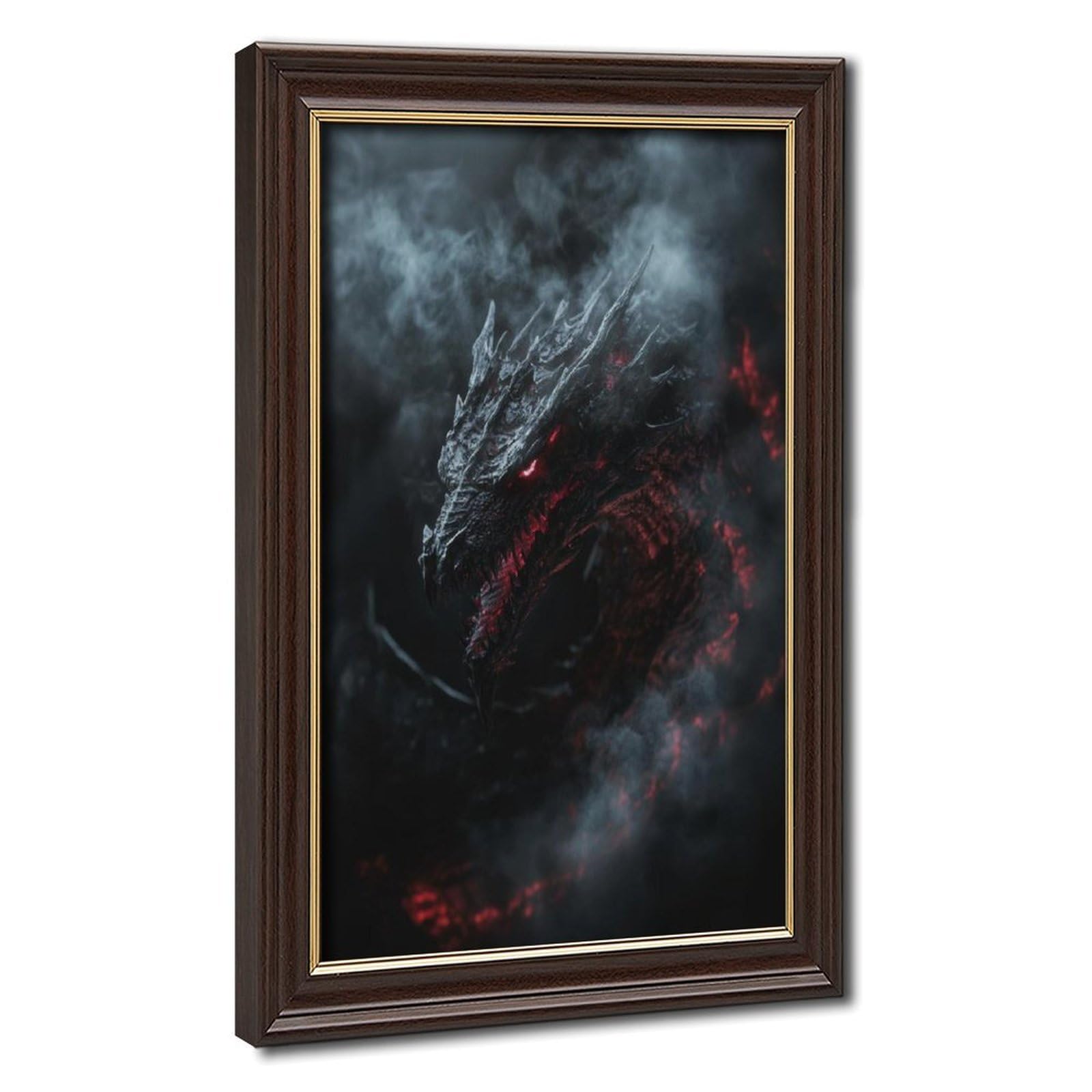Bareronor Sinister Dragon Poster Canvas Poster Wall Art Decor Print Picture Paintings for Living Room Bedroom Decoration 24" L X 36" W