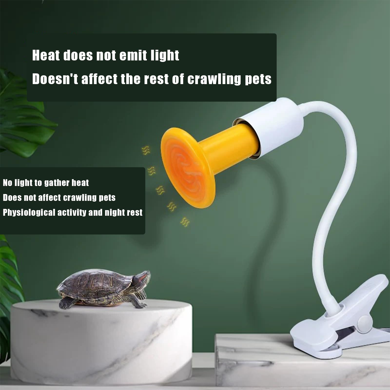 JZNCHP-Reptile Heat lamp-Ceramic Heat emitter-Bearded Dragon Tank Accessories 100W Yellow Infrared Bulb Emitter Lamp for Pet Heat lamp for Chickens(2-Pack) - image 8
