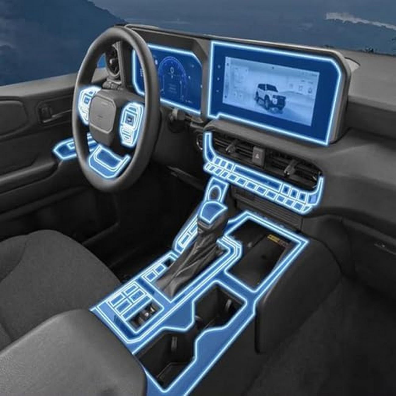 Accesorios interiores Prado LC250 2024: Película protectora de caja de cambios antiarañazos