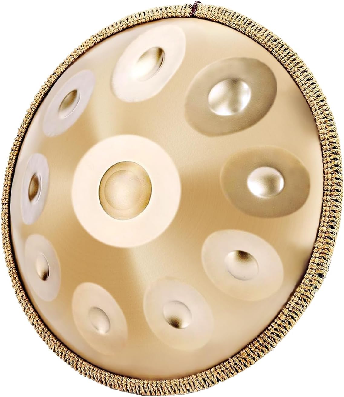 PERLMAN Handpan 22-Inch, 10-Note Steel Hand Drum Set, 440 Hz - Premium Alloy Steel Handpan with Carry Case, Drum Stand, Mallets, Spiral Wraps, and Instruction Guide (Gold)-image-44