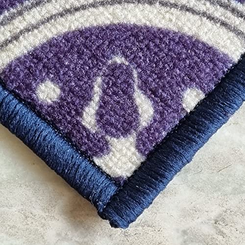 Image of Matz&More Tiles Arabesque Rug | 100x150 CM | Navy Blue | Soft Nylon Loop Pile with Anti-Slip Gel Backing | Living Room, Bedroom & Office Floor Carpet
