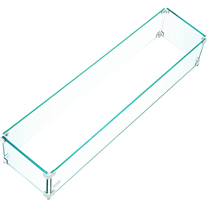 Buy VEVOR Fire Pit Wind Guard, 43.5 x 17.5 x 6 Inch Glass Wind Guard