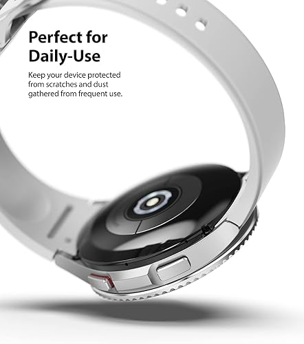 Miniatura 5 de Ringke Bisel Styling compatible con Samsung Galaxy Watch 4 Classic de 1.65 pulgadas, cubierta adhesiva de anillo de marco antiarañazos acero