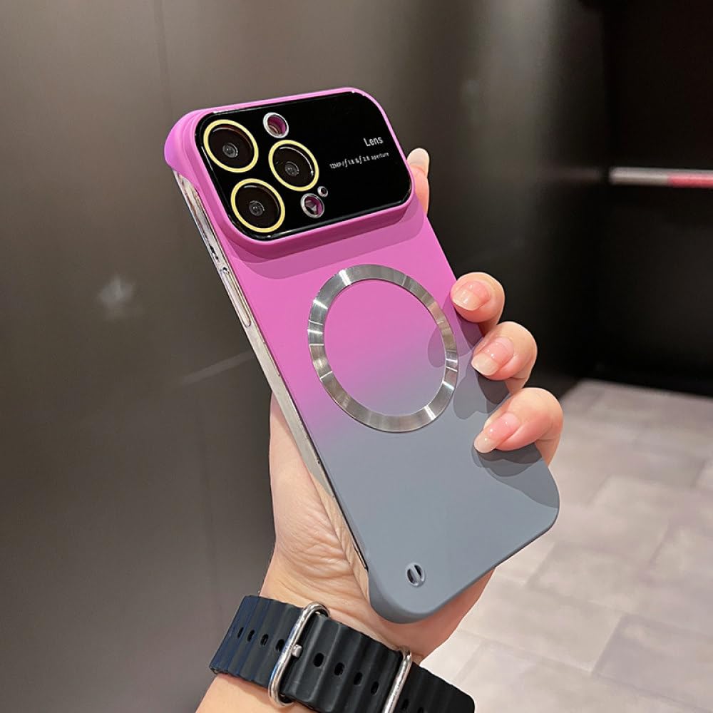 Coque de protection de luxe iPhone 14 Pro violette rigide sans cadre - 8