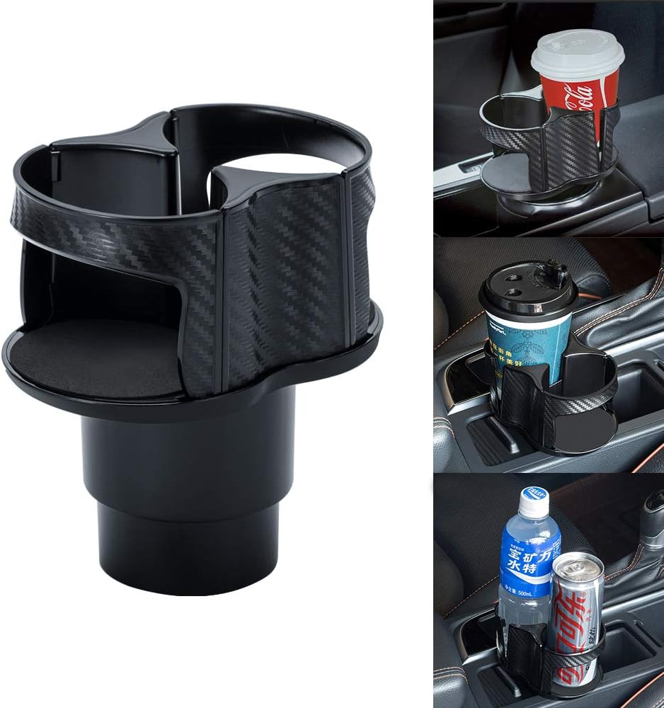 Car Cup Holder, UMISKY 2 In 1 Multifunctional 2 Cup Mount, Unique Design Soft Drink Can Coffee Bottle Stand Adjustable Detachable Ashtray Storage Bracket (2-IN-1)
