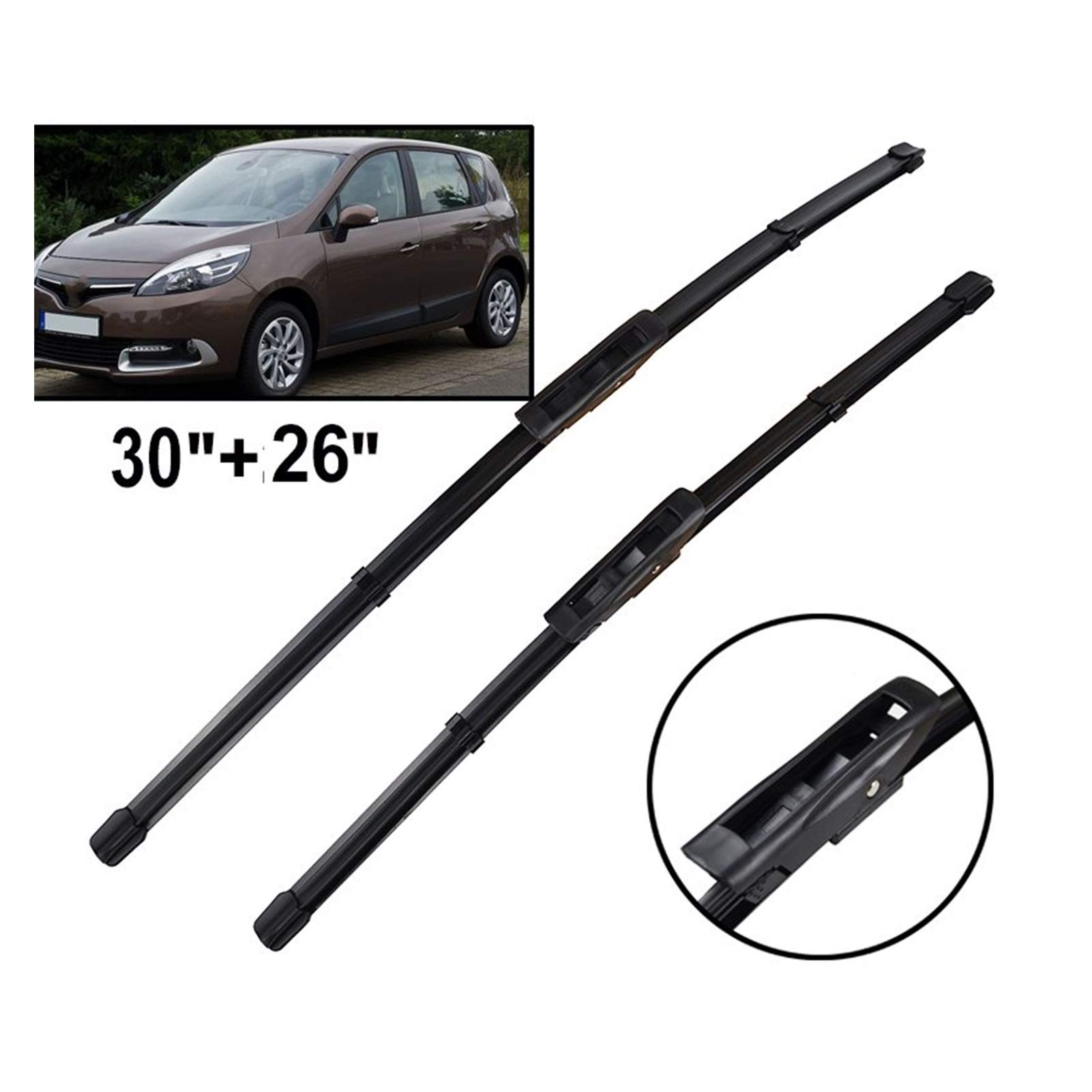 Per Renault Scenic 3 MK3 III 2009 2010 2011 2012 2013 2014 2015 Anteriore Posteriore Tergicristallo Lama Parabrezza Parabrezza Accessori 28 26  34