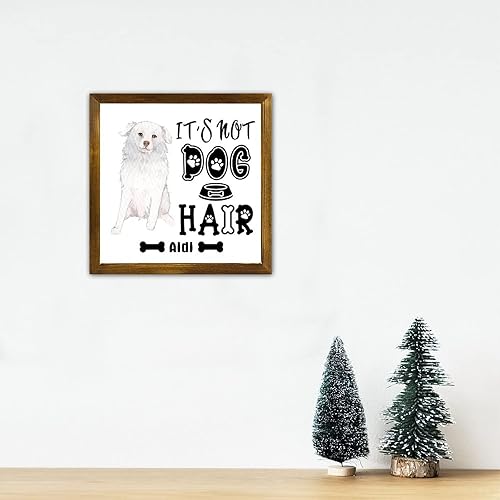 Vista 100 de Letrero de madera con texto en inglés «It's Not Dog Hair» («It's Not Dog Hair» American Bully Dog Dog), regalo decorativo para la pared del hogar