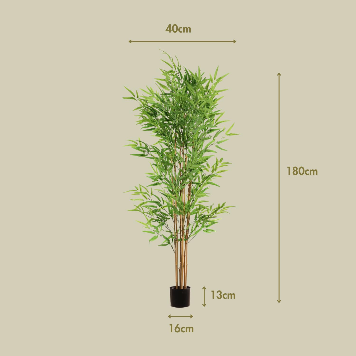 Planta Artificial | Bambú Artificial 180 cm, Verde, Tronco Natural | Ideal para Salón, Oficina y Recibidor