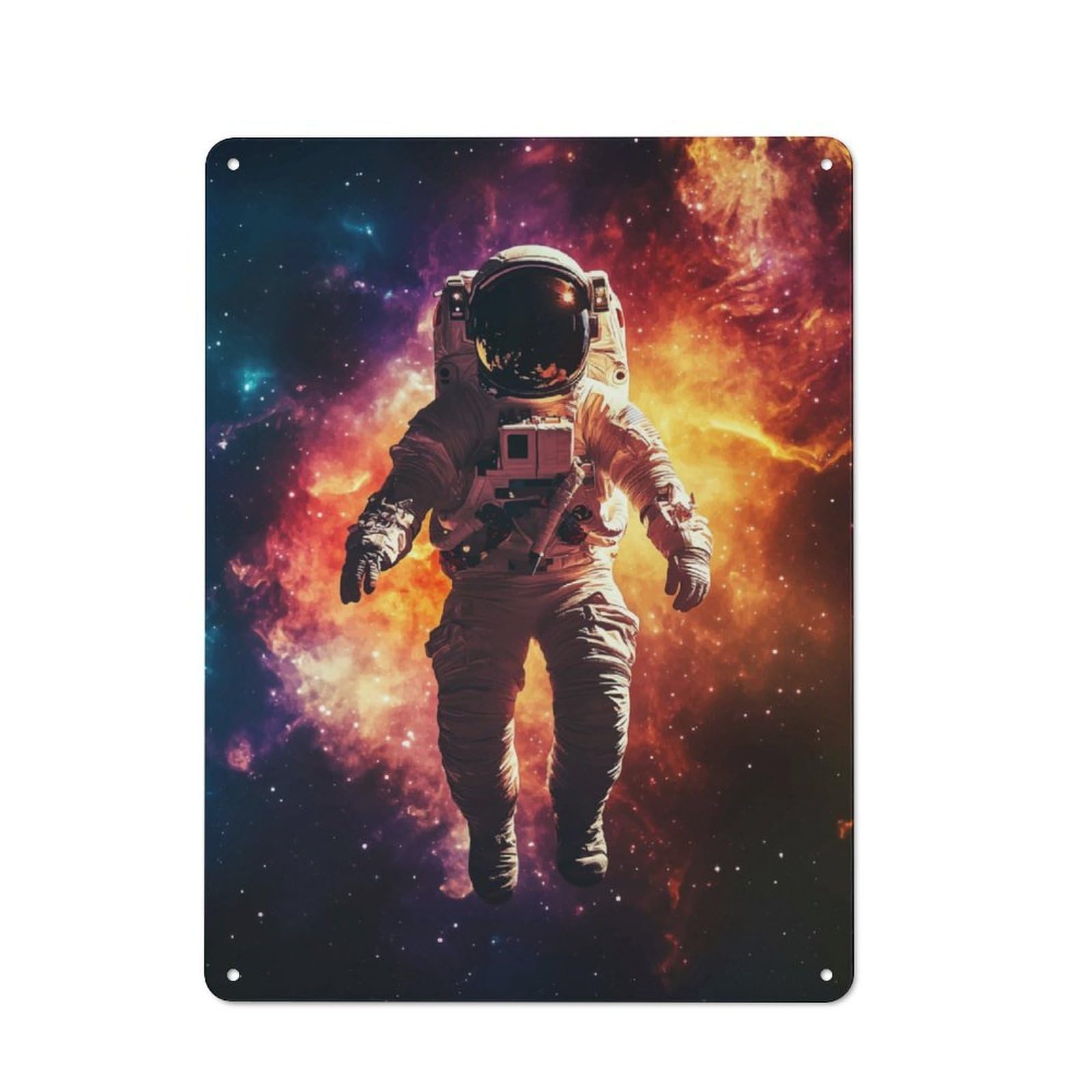Farmhouse Astronaut in Space Country Metal Sign 40x30cm, Cottage Wall Art for Farmhouse Kitchen, Pantry Or Dining Area