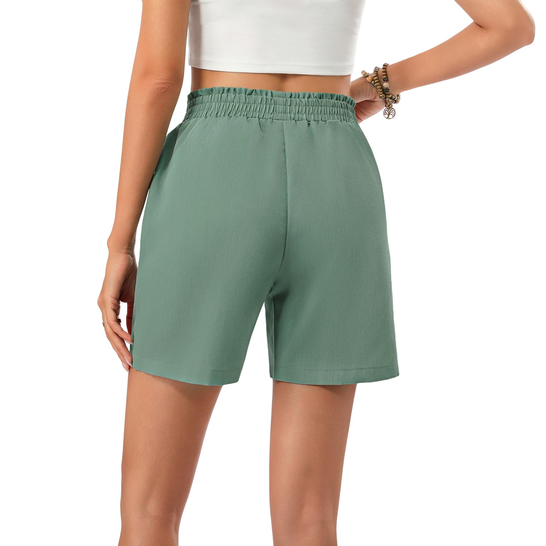 Marvmys Shorts Damen Sommer Bermuda Short Kurz Sporthose Lässig Jogginghose Kurze Hose Fitness Running mit Taschen S-3XL