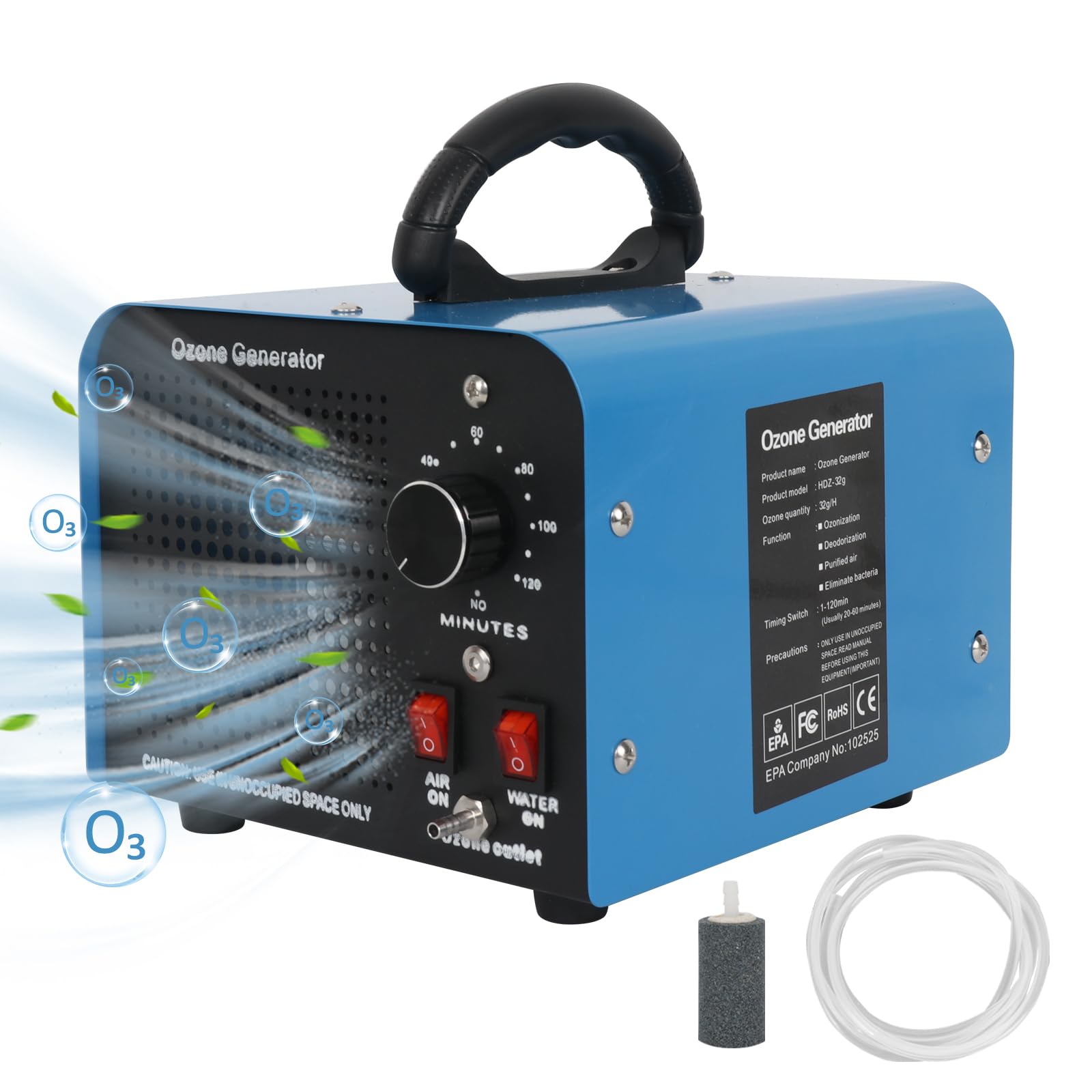 GA-20: Générateur d'ozone portable, désinfection sans produits chimiques