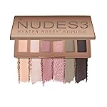 MYSTER ROSEY Nudes 3 Series Mini Eyeshadow Palette, Matte & Shimmer Finish, 6 Champagne Mauve & Black Eye Shadows, Travel Friendly Size, Vegan, Cruelty-free