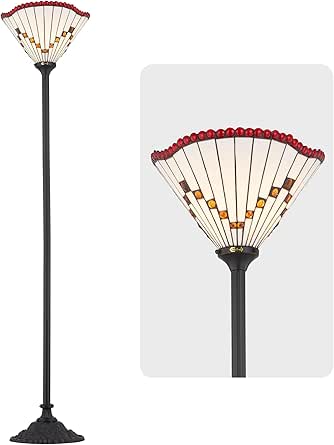 Rsbrillialite Tiffany Style Torchiere Floor Lamp-Stained Glass Art ...